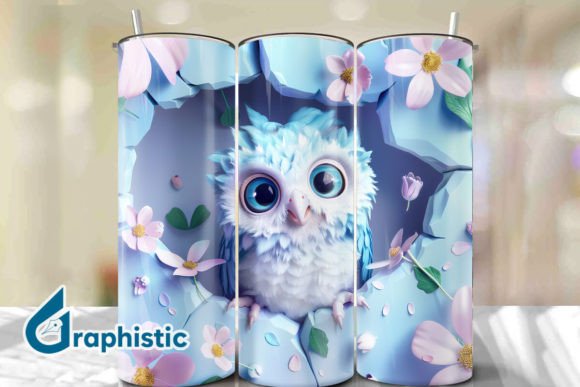 Baby Owl Break Through Tumbler Wrap 27