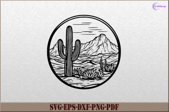 Cactus Desert Scene SVG Western SVG File
