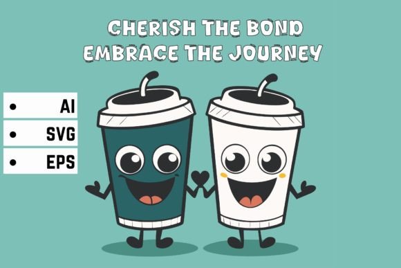 Cute Cool Design Cups and Friendship SVG