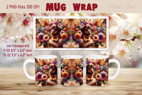 Dachshund Dog Mug Wrap Sublimation