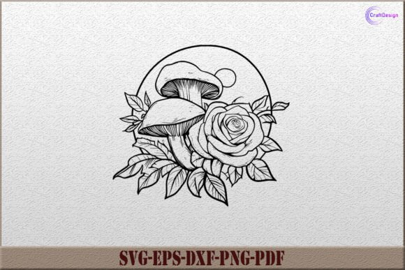 Flower Mystical Mushroom SVG Rose SVG