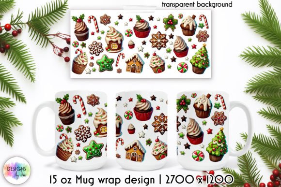 Gingerbread Christmas Mug Wrap Design