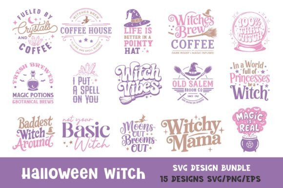 Halloween Witch Quote SVG Design Bundle