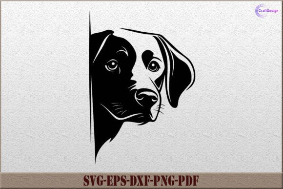 Labrador Peeking Dog Vector SVG Cut File